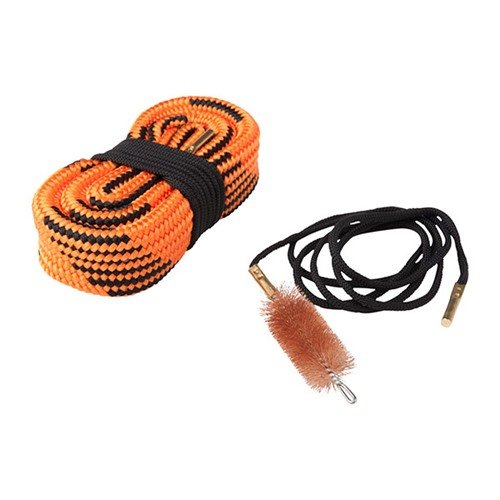 Le KNOCKOUT 2-PASS GUN ROPE CLEANER est un système de nettoyage rapide et facile, avec brosse, ligne d'alimentation et corde lavable, disponible pour 12GA, 9MM et 30CAL.