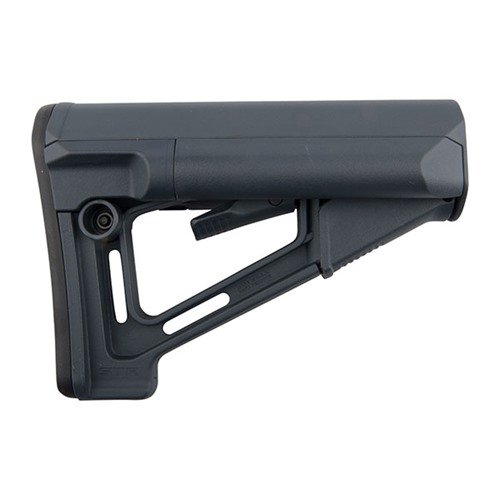Le stock AR-15 STR de MAGPUL offre un confort optimal avec un support de batterie intégré, une fixation solide et des boucles de sangle pratiques.