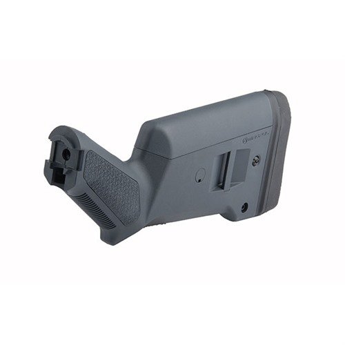 Le SGA Buttstock pour Mossberg 500/590 offre un réglage de la longueur de tir, un pad anti-recul et une ergonomie améliorée, parfait pour tous tes besoins de tir.