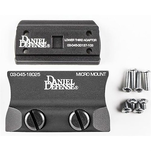 Le montage Aimpoint® Micro de Daniel Defense est léger, durable et offre un co-witness absolu ou inférieur 1/3 avec un système Rock & Lock®.