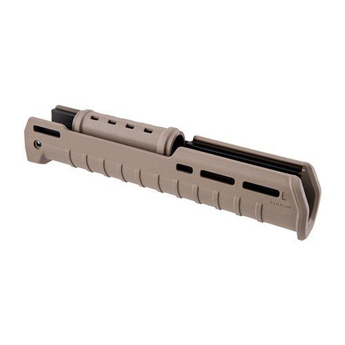 Le garde-main Zhukov de Magpul offre ergonomie, robustesse en aluminium, options M-LOK pour accessoires et compatibilité avec le rail Ultimak pour une AK moderne.
