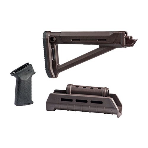 Améliore ton AK-47 avec le kit Magpul MOE : crosse fixe ergonomique, garde-main M-LOK, grip antidérapant et rangement intégré pour une maniabilité optimale.