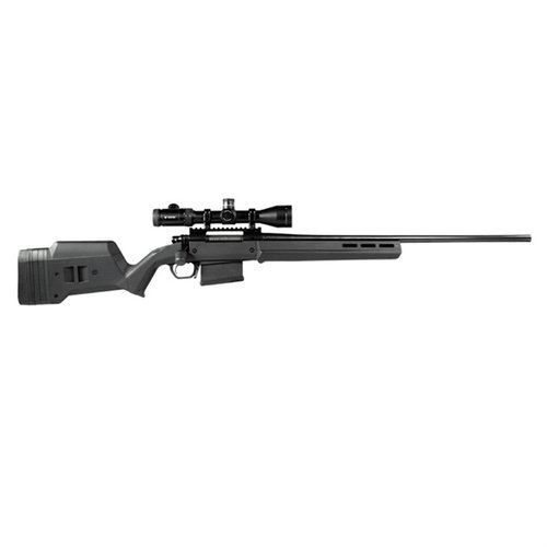 Le Magpul Hunter 700 LA est une crosse ajustable en polymère renforcé, compatible avec les Remington 700 LA, offrant un ajustement personnalisé et des accessoires M-LOK.