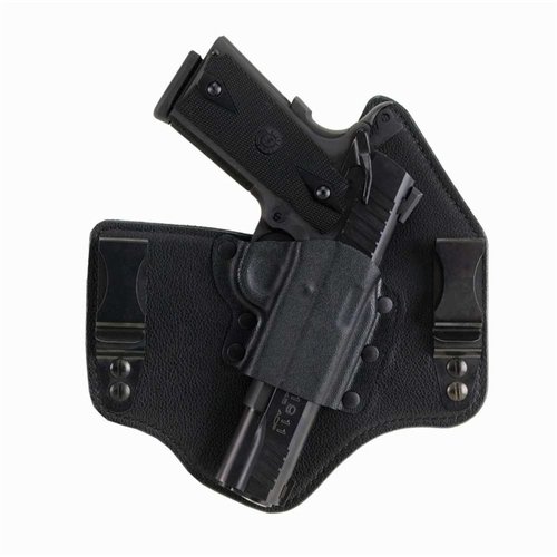 Le holster KINGTUK pour S&W M&P Shield offre confort toute la journée, en cuir respirant, avec un maintien sécurisé et des clips en acier pour un port ajustable.