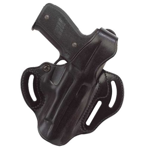 Le holster Cop 3 Slot de Galco, en cuir premium, offre un port confortable en position forte ou en crossdraw, avec une rétention ajustable et un design bas.
