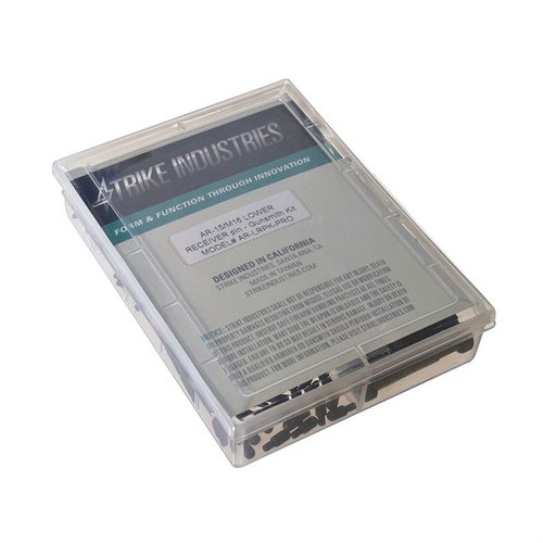 Le kit de pins Strike Industries est essentiel pour assembler ou remplacer des pièces de ton AR-15, avec des pins durables et un fini noir mat.