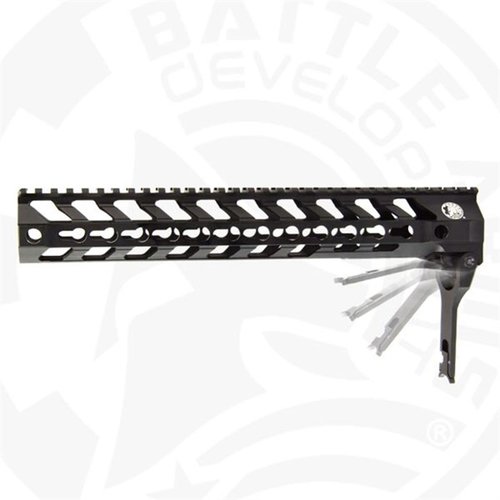 Le rail 556 SWITCH™ - B.A.D Edition est léger, facile à installer et compatible M-LOK et Keymod, parfait pour ton SBR avec un design unique.