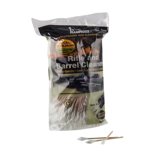 Les RamRodz Rifle & Barrel Cleaners nettoient ton .223/5.56mm efficacement, sans salissures, avec un embout pointu pour les zones difficiles d'accès et un manche en bambou flexible.