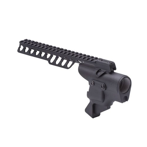 Transforme ton Remington 870 avec l'adaptateur High-tube® pour installer des crosse et poignées AR-15, offrant confort et modularité pour un tir tactique optimal!