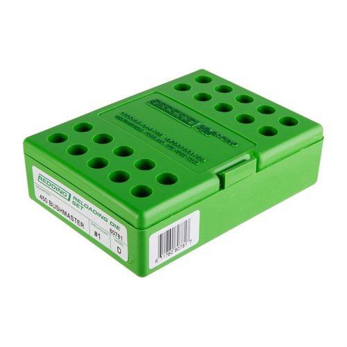 Le set de dies Redding pour les cartouches à paroi droite comprend 3 dies pour un redimensionnement complet, une expansion de col et un guidage de balle précis.