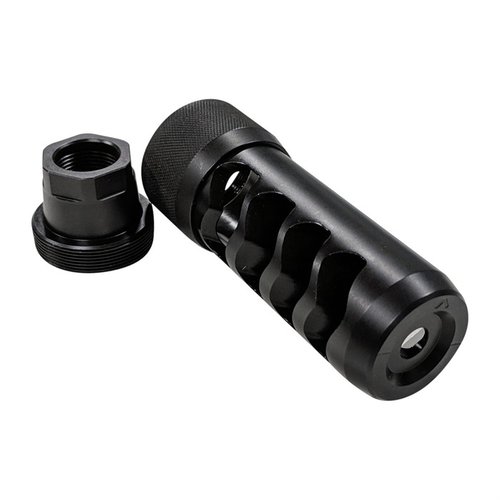Gère le recul de tes armes magnum avec le Sidewinder Magnum Muzzle Brake, facile à installer, sans shims, et en acier inoxydable durable.