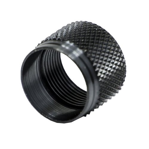 Protège les filetages de ton canon avec le Muzzle Thread Protector de GrovTec, en acier, finition noire, facile à installer et à retirer, pour un look soigné.