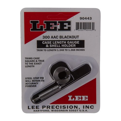 Le CASE LENGTH GAUGE de LEE PRECISION te permet de couper précisément et d'égaliser l'embouchure de tes douilles 300 AAC BLACKOUT avec facilité.