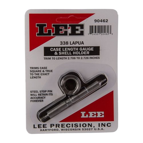 Le Case Length Gauge de LEE PRECISION te permet de tailler précisément tes douilles à la bonne longueur et d'égaliser le col, idéal avec le Cutter et Lock Stud.