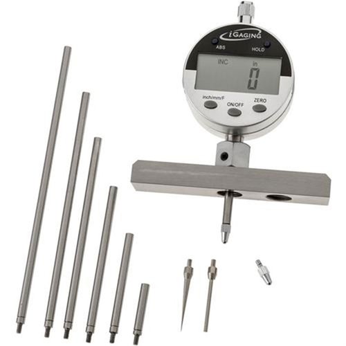 Le iGAGING Digital Precision Depth Gauge offre une précision de 0.0005 pouces, des longueurs personnalisables avec des tiges d'extension, et un affichage facile à lire.