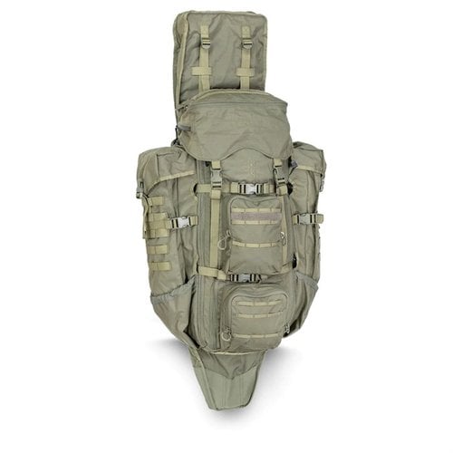 Le Eberlestock G4 Operator Pack offre 4,100 pouces cubes d'espace, un scabbard pour fusil pliable et un cadre Intex II pour stabilité, idéal pour les snipers.