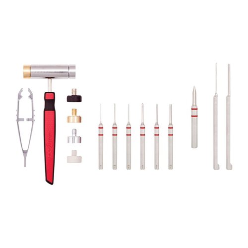 Le set ACCU-PUNCH® inclut un marteau ergonomique équilibré et des poinçons interchangeables pour un assemblage AR-15 précis et sans endommager les pièces.