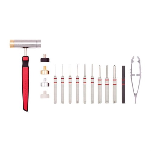 Le set ACCU-PUNCH® te permet d'enlever et d'installer facilement des roll pins avec un marteau ergonomique et des outils de précision, tout en restant organisé.