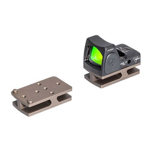 Le support Condition One de Badger Ordnance te permet de monter facilement un Micro Reflex Sight comme le Trijicon RMR, en aluminium robuste et en finition tan.