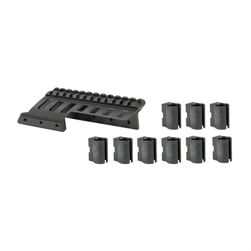 Le SIDE SADDLE GEN 2 MRW en aluminium 6061 T6 offre une configuration personnalisable avec 9 porte-cartouches, un design élégant et une garantie à vie limitée.