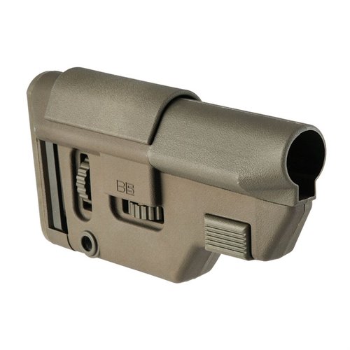 Le B5 Systems Precision Stock offre un réglage sans outil de la longueur de tir et de la hauteur de joue, compatible avec le Law Tactical Folding Stock Adapter.