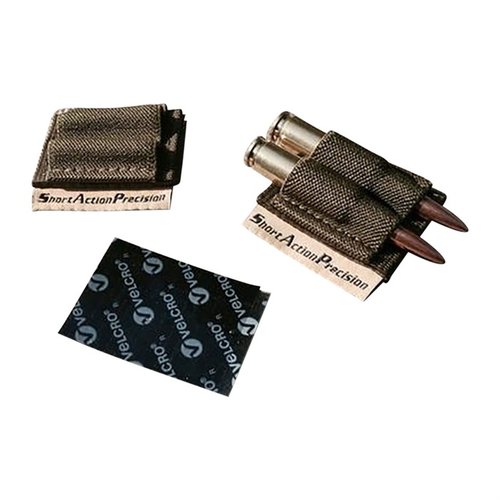 Avec le SAP Two Round Holder, tu peux garder deux cartouches à portée de main, s'adaptant à divers calibres et se fixant facilement avec du Velcro.
