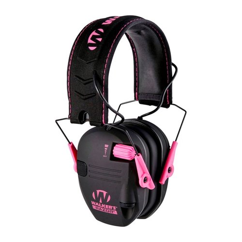 Les Walkers Razor Slim Electronic Muffs offrent une protection auditive compacte, pliable, avec 23 dB de réduction sonore et des microphones omnidirectionnels.