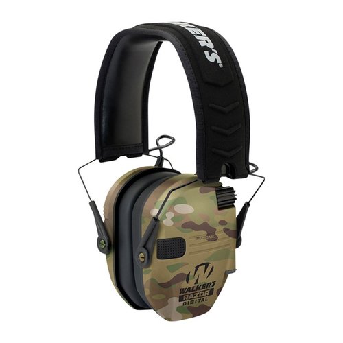 Les Walkers Razor Slim Electronic Muffs offrent une protection auditive compacte, pliable, avec 23 dB de réduction de bruit et un confort optimal pour les tireurs.