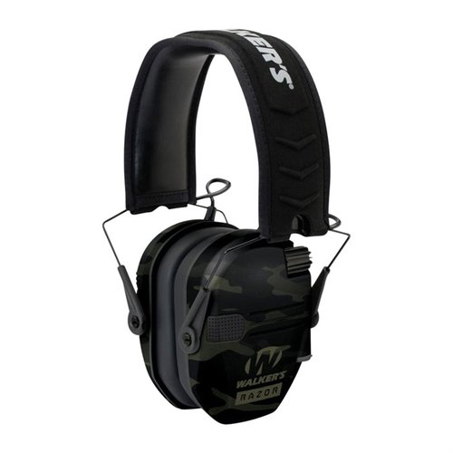 Les Walkers Razor Slim Electronic Muffs offrent un design compact et pliable, 23 dB de réduction sonore, et des microphones omnidirectionnels pour un confort optimal.