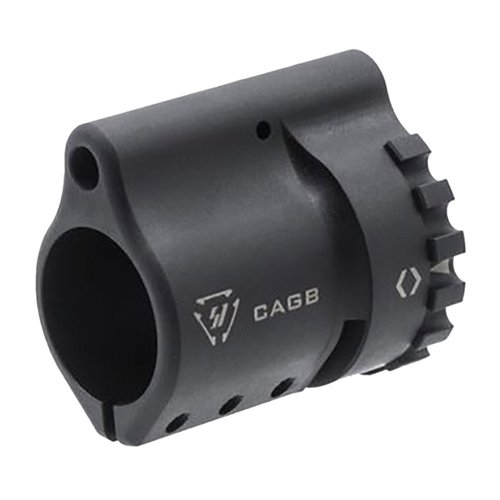 Simplifie ton réglage avec le COLLAR ADJUSTABLE GAS BLOCK de STRIKE INDUSTRIES, offrant 6 niveaux de flux de gaz pour un système direct impingement.