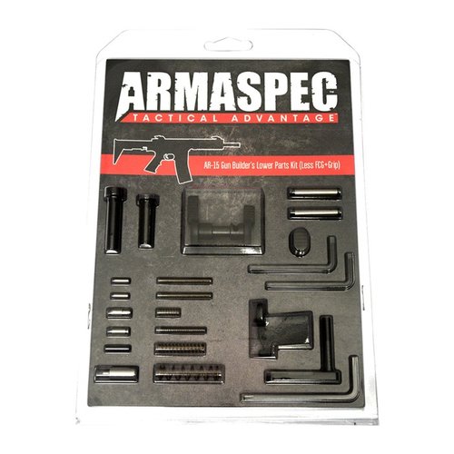 Le kit de pièces AR-15 en acier inoxydable d'Armaspec offre tous les composants essentiels pour construire ton arme, avec une garantie à vie et une qualité premium.