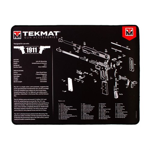 Le tapis de nettoyage TekMat Ultra 20 est imperméable, résistant aux rayures et aux produits chimiques, avec des schémas pour un démontage facile de ton arme.