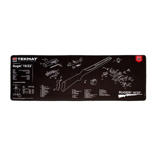 Le TekMat Ultra 44 est un tapis de nettoyage extra-long, imperméable et résistant, avec le schéma de ton fusil pour un entretien facile et précis.
