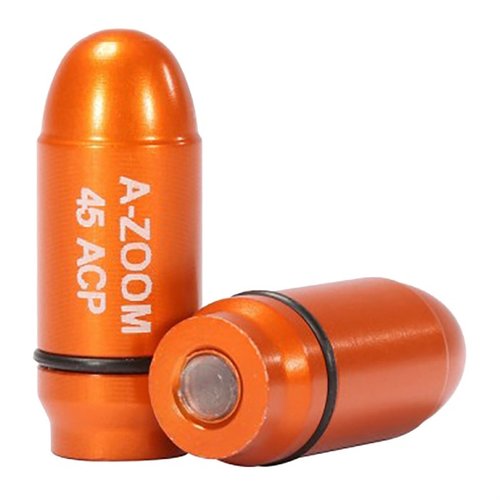 Les AMMO SNAP CAP DUMMY ROUNDS A-ZOOM 45 ACP te permettent de pratiquer le chargement, le déchargement et le tir à sec pour améliorer tes compétences de tir.