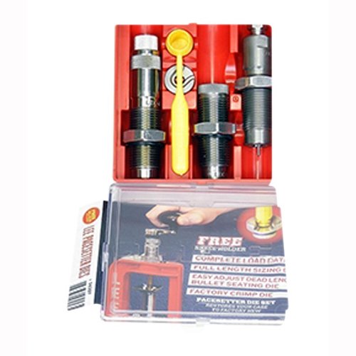 Le set de 3 dies PACESETTER 300 PRC comprend un Full Length Sizing Die, un Bullet Seating Die et un Factory Crimp Die, idéal pour tous les presses de rechargement.