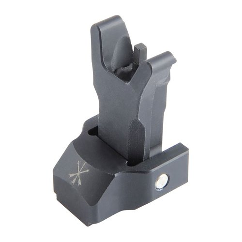Le FUSION Folding Backup Iron Sight se fixe au FUSION Micro Hub, offrant une visée avant standard, remplaçable et ajustable en élévation, compatible avec AR15.