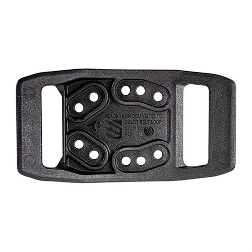 Le T-Series™ 2-Slot Belt Loop s'adapte à tous les holsters en plastique injecté Blackhawk, offrant une fixation sécurisée et un accès rapide à ton équipement.