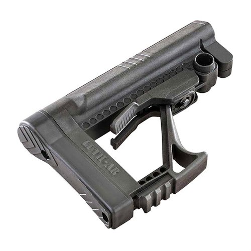 Le MBA-5 Buttstock est léger, ajustable et confortable, avec un rail Picatinny et le Chubby Grip® pour une prise optimale et un meilleur contrôle de tir.
