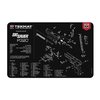 Le TEKMAT Pistol Gun Cleaning Mat protège ta arme pendant le nettoyage, avec un diagramme détaillé, un dessus en polyester doux et un fond en caoutchouc antidérapant.