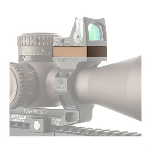 Le ROF Riser de Reptilia déplace ton red dot Trijicon RMR/SRO de 2,5mm ou 10mm pour plus de clarté, idéal pour les grandes tourelles.