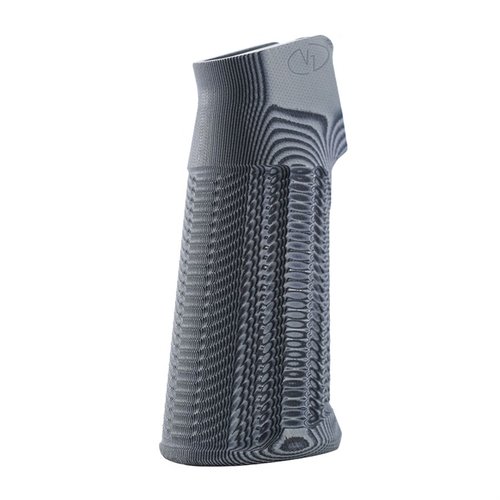 Les grips VZ Alien® offrent une durabilité inégalée avec leur texture usinée en G10, un angle de 17° et un poids léger pour un confort optimal.