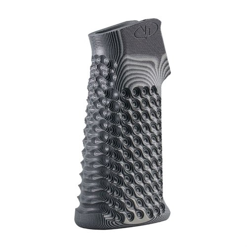 Les grips VZ Hydra offrent une durabilité et un confort inégalés grâce à leur fabrication en G10, avec un angle de 17° et 270° de texture usinée.