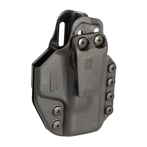 Découvre le Stache ™ IWB, un holster modulaire ultra-confortable et rigide, conçu pour un port dissimulé optimal et compatible avec divers accessoires.
