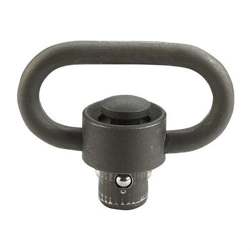 Le HD PUSH BUTTON SLING SWIVEL de BLACKHAWK est compatible avec la plupart des points de montage à bouton poussoir, permettant une fixation rapide de la sangle.