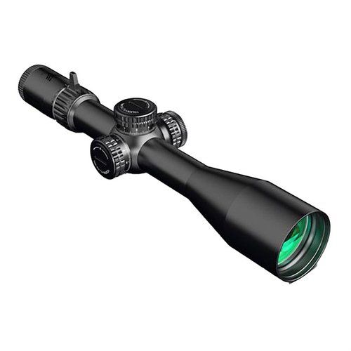 Le Warhawk 5-25x56mm FFP offre une optique claire, une construction robuste, un tube de 34mm, des tourelles verrouillables, et un réglage de parallaxe de 10 yards à l'infini.