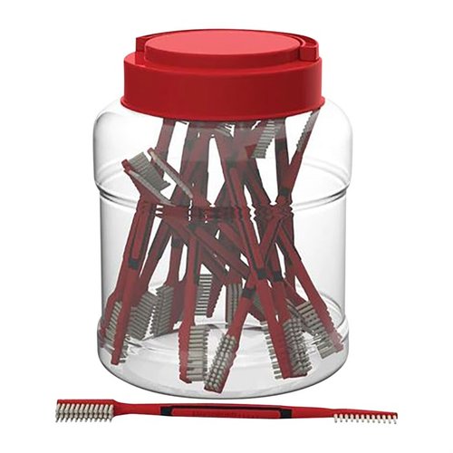 Découvre les brosses en nylon à double extrémité de BIRCHWOOD CASEY : 25 pièces, design ergonomique, sûres pour le blueing et l'engravure, faciles à ranger.