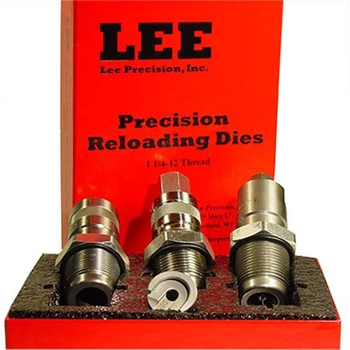 Le Set de 3 Dies LEE Large Series pour le 577 Snider inclut un Full Length Sizing Die, un Bullet Seating Die et un Factory Crimp Die, parfait pour tes rechargements.