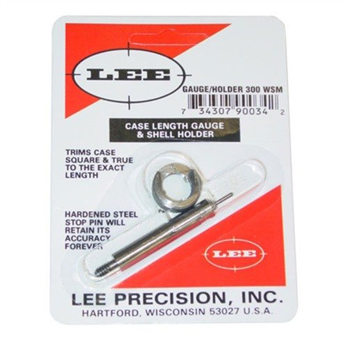 Le Case Length Gauge de LEE PRECISION te permet de tailler précisément et de mettre à niveau l'embout de tes douilles 7.5 Swiss, facile à utiliser avec le Cutter et Lock Stud.