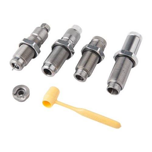 Opte pour ce set de dies pour une polyvalence maximale : sizer full length, collet necksizer, Easy Adjust Bullet Seating Die et Factory Crimp Die pour une précision optimale.