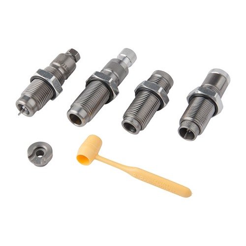 Choisis ce set de dies pour un rechargement polyvalent : sizer full length, collet necksizer, Easy Adjust Bullet Seating et Factory Crimp pour une précision optimale.